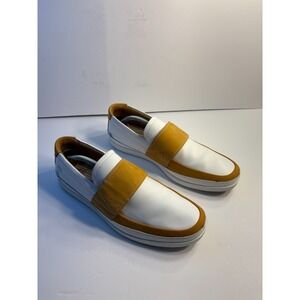 Timberland Loafers Mens US 10.5M White Tan OX Leather Strap Hook Loop 18552 6278